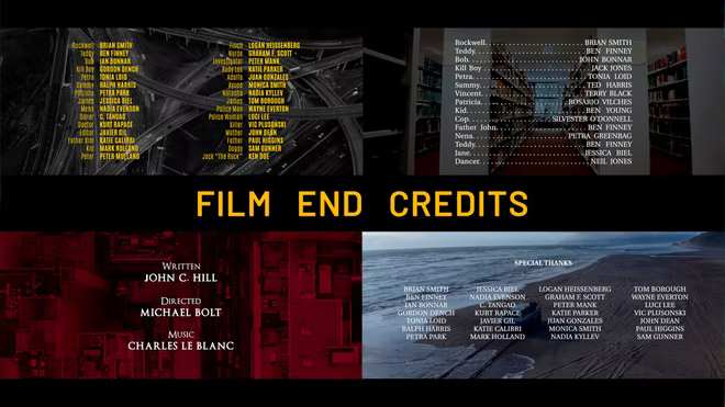 پریست تیتراژ پایانی فیلم Film End Credits در پریمیر