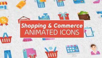 پروژه آماده آیکون خرید آنلاین Shopping Icons در افتر افکت